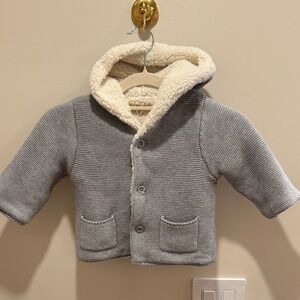HATLEY fleece lined knit hooded jacket Cozy Gray Baby